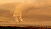 Chemical factory on a foggy morning