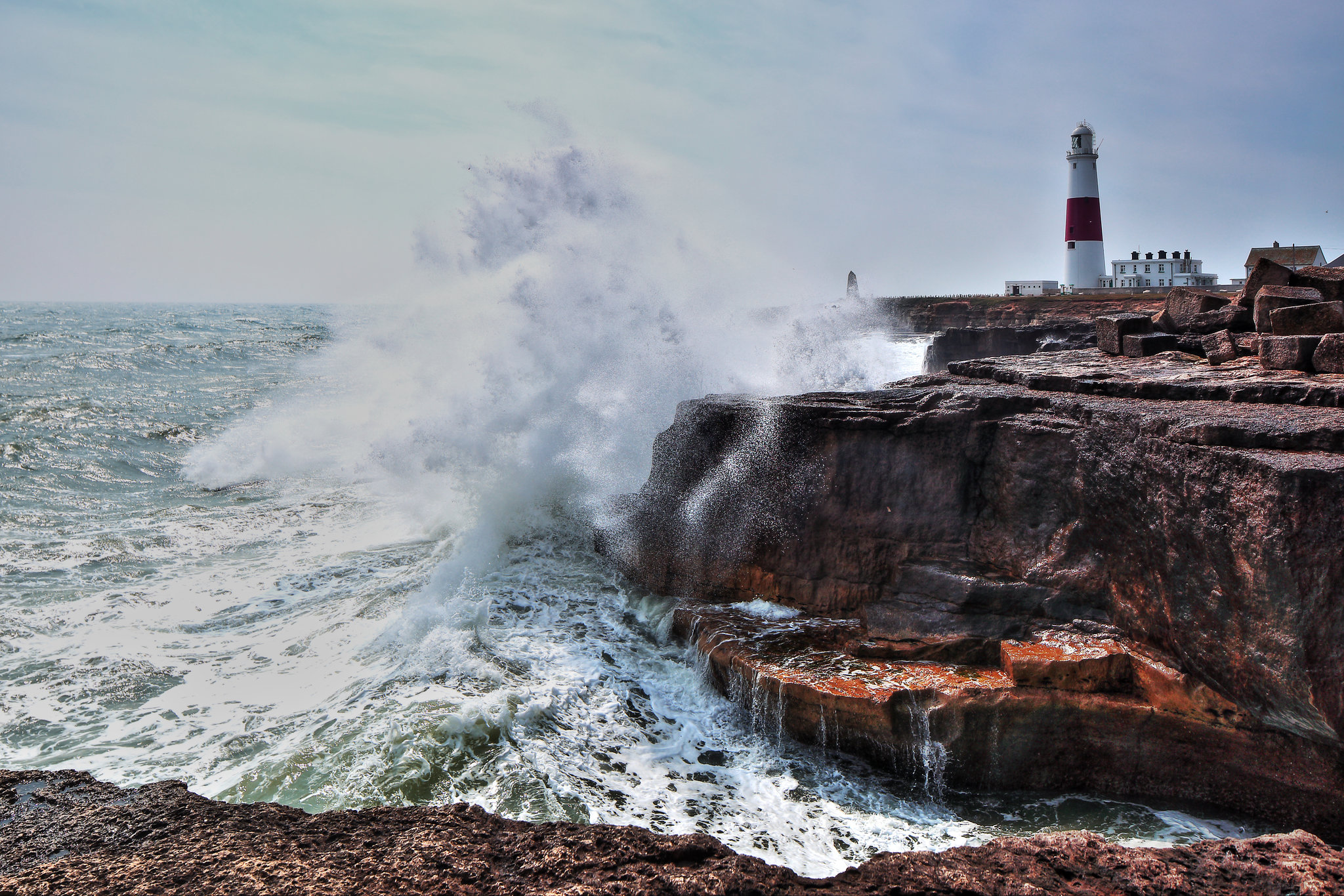 Stiff breeze at Portland Bill