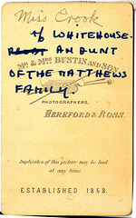 Mr & Mrs Bustin & Son Hereford & Ross - back of print of Miss Crook - EBP