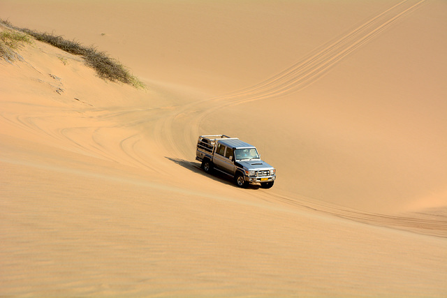 Namib Desert, Steep Turn on the Sand of a Dune Namib Desert, Steep Turn on the Sand of a Dune