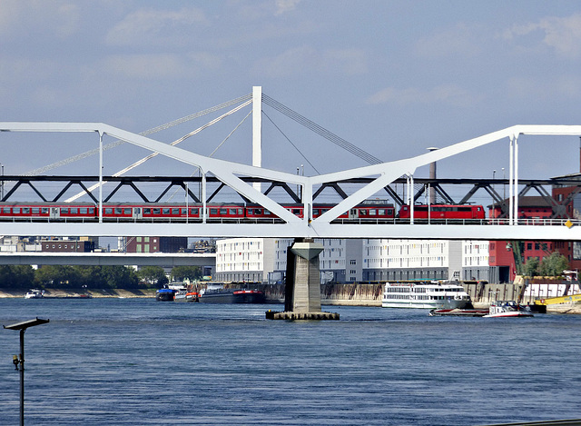 Der Zug kommend von der Pfälzer Rheinseite