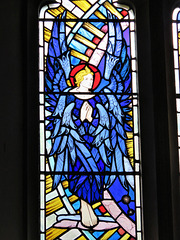 stock church, essex. c20 east window glass by reginald bell 1948-50