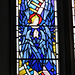 stock church, essex. c20 east window glass by reginald bell 1948-50