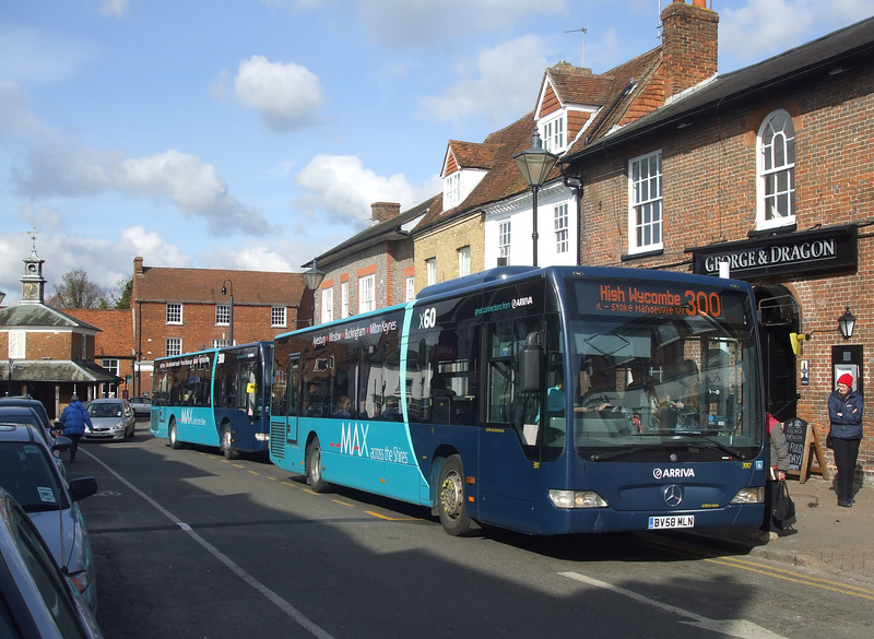 DSCF2761 Arriva the Shires BV58 MLN and BK58 URM in Princes Risborough - 28 Feb 2016