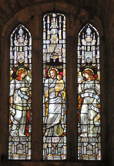stoke fleming church, devon,c19 glass by holiday for powells 1881