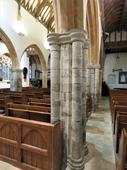 stoke fleming church, devon c14 column