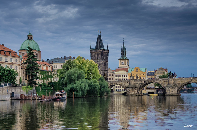 Prague Vltava River  Prague 2011 + blue hour on the Vltava River