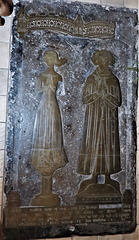 stoke fleming church, devon, c14 brass on tomb of john corp and granddaughter eleanor +1391 (1)