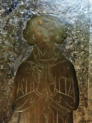 stoke fleming church, devon, c14 brass on tomb of john corp and granddaughter eleanor +1391 (2)
