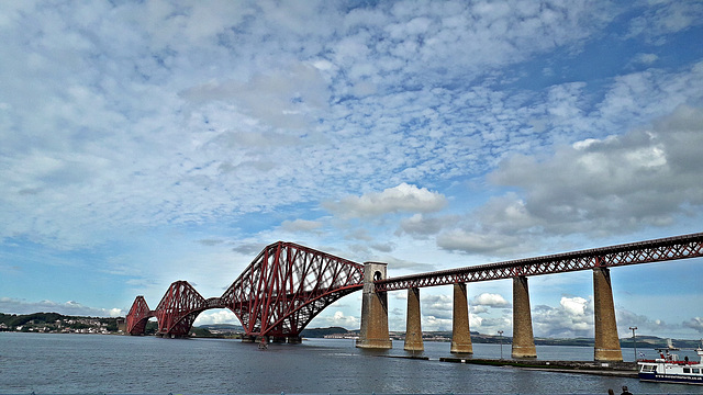 The Forth Bridge a Scottish Icon from South Queensferry 10th September 2019.