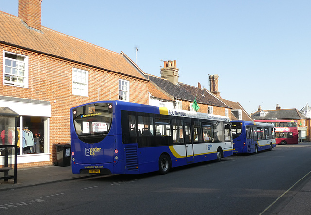 BorderBus 107 (BB12 BUS) and 108 (BB11 BUS) in Southwold - 19 Jul 2022 (P1120576)