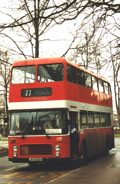 East Yorkshire 505 (JKH 505V) near York University – 7 Feb 1996 (301-17)