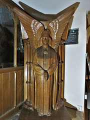stoke fleming church, devon,c20 angel lectern 1916