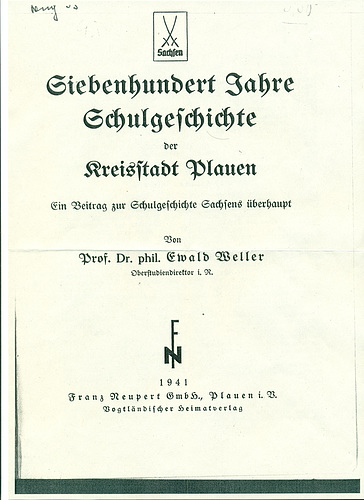 Plauen, Schulgeschichte 1941