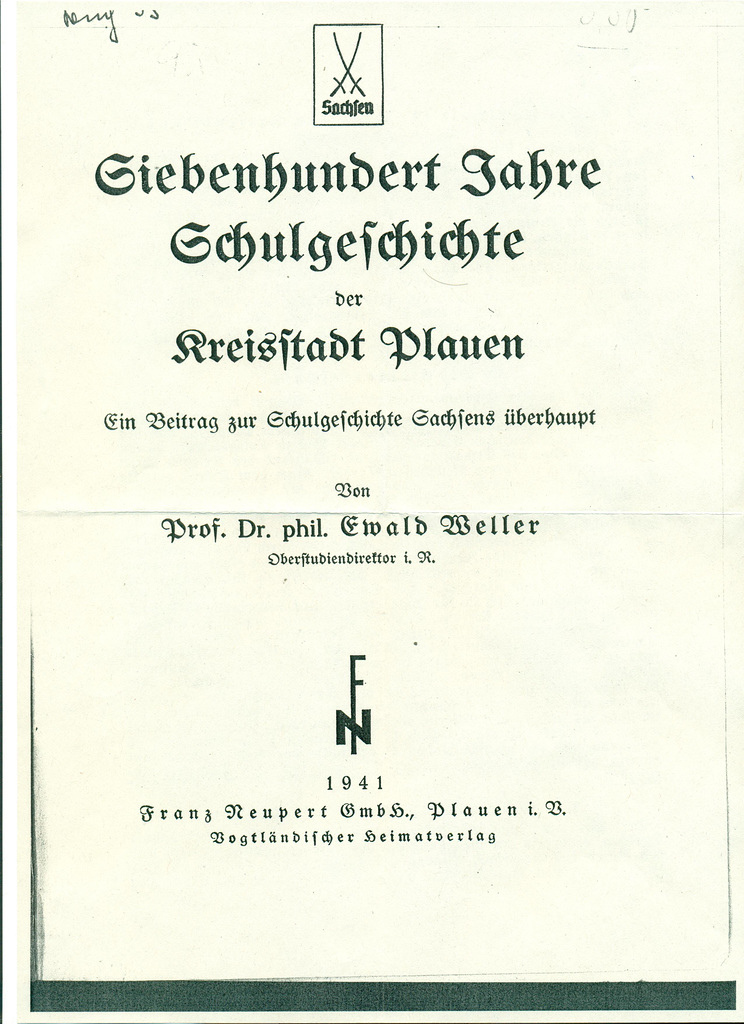 Plauen, Schulgeschichte 1941