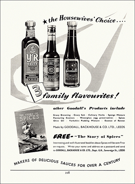 Goodall's Sauces Ad, 1950