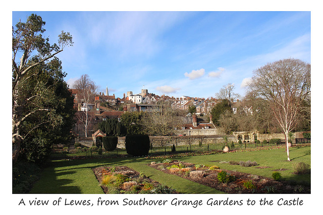 A view to the Castle from Southover Grange Gardens - Lewes - 3.3.2016