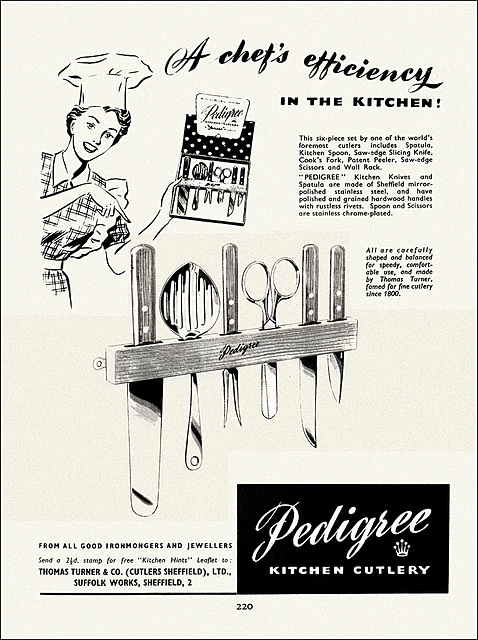 Pedigree Cutlery Ad, 1950