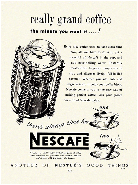 Nescafe Instant Coffee Ad, 1950