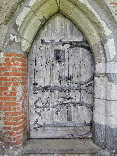 buttsbury church, essex  (10) c11 door with c12 ironwork