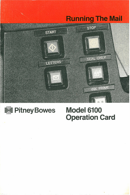 Pitney Bowes Model 6100 Operation Card – Page 1