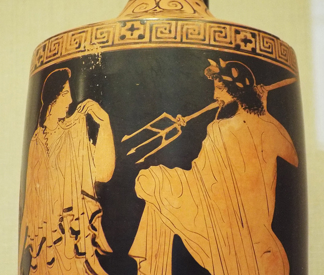 Detail of a Terracotta Lekythos Attributed to the Phiale Painter in the Metropolitan Museum of Art, April 2017