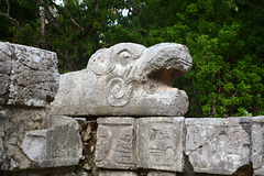 Mexico, Chichen Itza, Jaguar Head in Profile