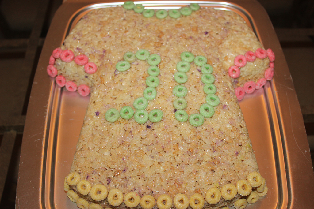 CAKE?  NO!  Rice Krispy Treat!  ( She's TWENTY now , and loves Rice Krispy treats )  :)))