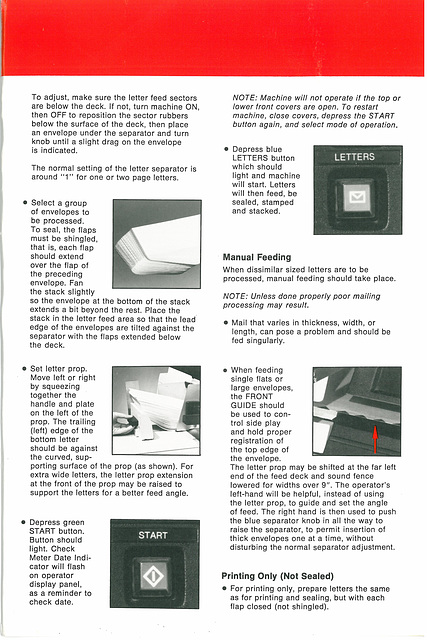 Pitney Bowes Model 6100 Operation Card – Page 3