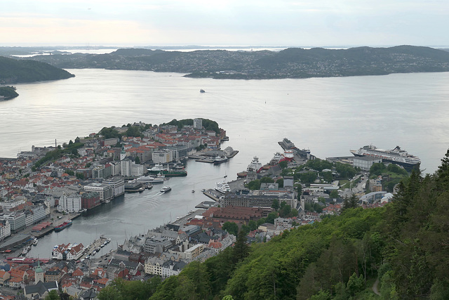 Mit der Fløibahn dauert es nur 6 Minuten, um ganz Bergen sehen zu können.