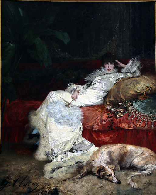 Portrait de Sarah Bernhardt -  Huile sur toile de Georges Clairin