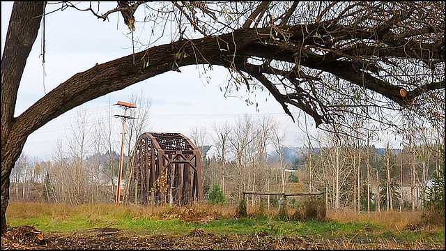 Railroad bridge across the Quesnel River.