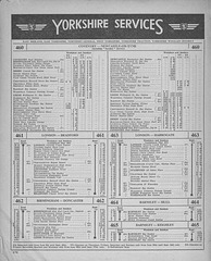 ABC Coach Guide - Summer 1951 (page 270) 'Yorkshire Services' and 'Fawdon Service' (Ten Cities Express)