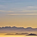 Profiles of light at sunset. In evidence the Monviso