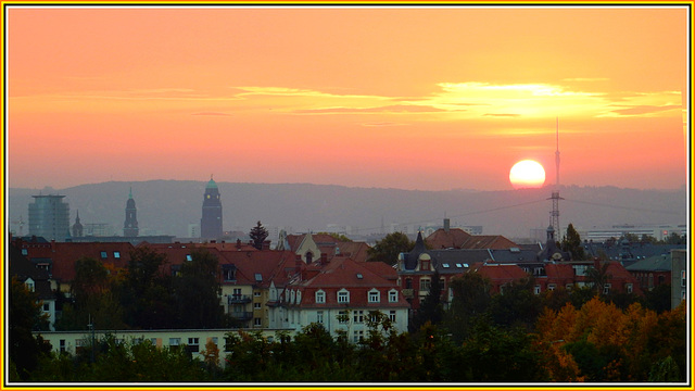 Heutiger Sonnenaufgang über Dresden (28.09.2017)