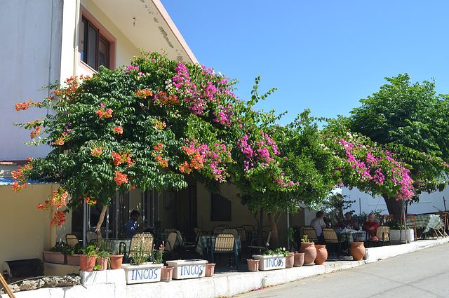 Rhodes, Street Cafe in Laerma