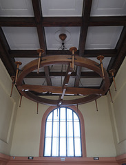 Wooden chandelier in Velingrad station