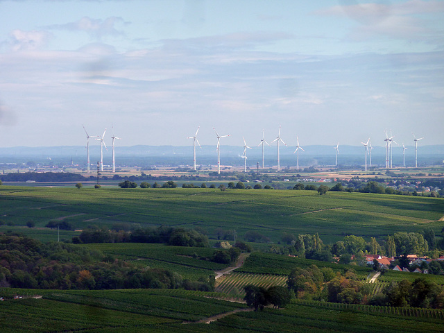 Windparkanlage bei Klingenmünster in der Pfalz