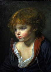" Petit garçon blond à la chemise ouverte " - Huile sur toile de Jean-Baptiste Greuze . Musée Cognacq-Jay