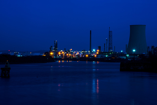 Manchester Ship Canal in the blue hour