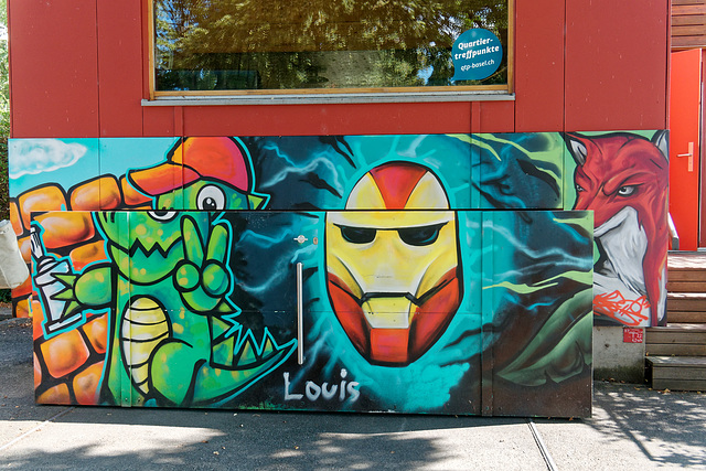 Street art sur panneau coulissant Street art sur panneau coulissant