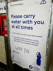 London 2018 – Please carry water with you at all times