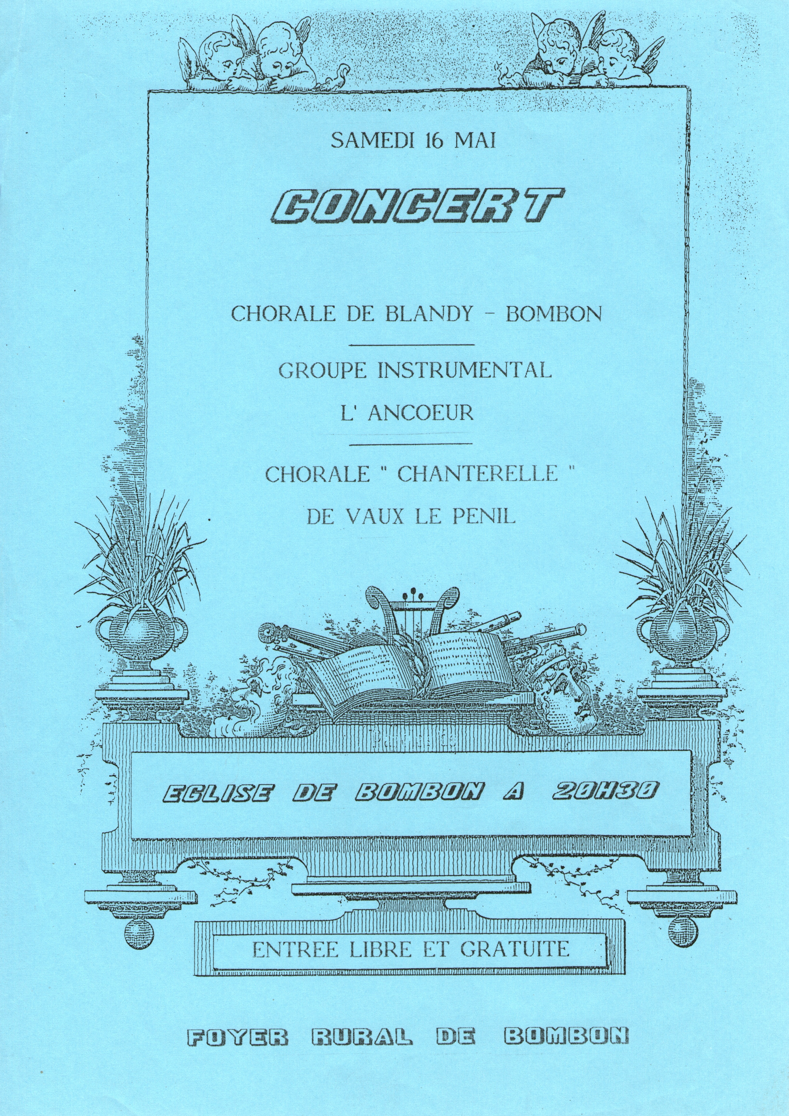 Concert chorale Blandy-Bombon à l'église de Bombon le 16/05/1992