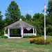 Gazebo and Flagpole in Old Bethpage Village, August 2022