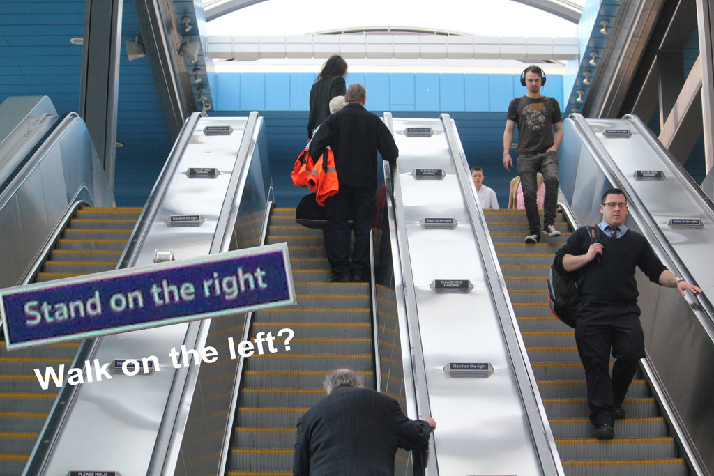 Escalator etiquette - Reading - 20.4.2015