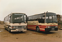 Coaches at Sanara Services, Red Lodge, Suffolk – 26 Aug 1989 (98-1)