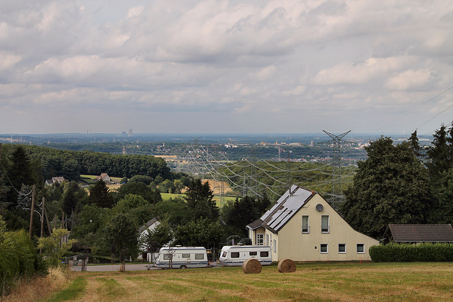 Auf dem Schnee, Blick über das Dortmunder Flachland (Herdecke) / 1.08.2022