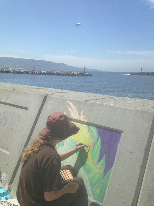 Chalk at the Redondo Seawall