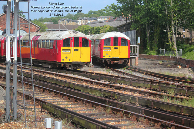 Island Line exLU trains St John's IOW - 31 5 2013