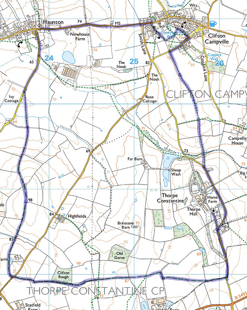 A 6.5m circular walk in August 2007 from Clifton Campville